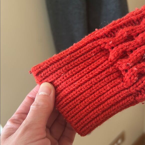 Boden Red and Pink Cable Knit Crew Neck Sweater - Picture 5 of 6